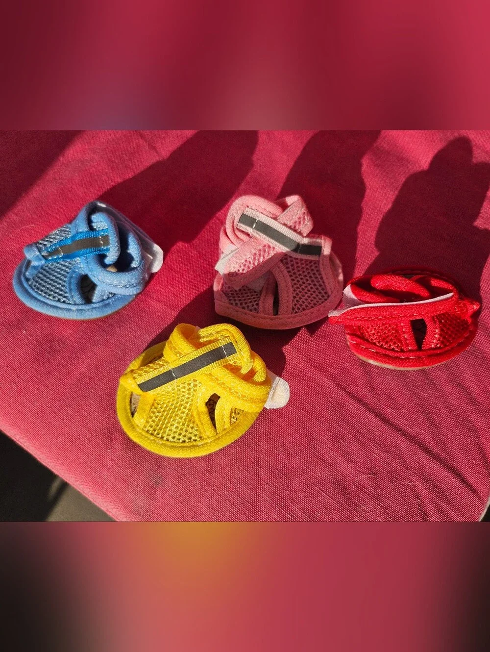 Dog Animal Shoe Sandles 4 Sets Blue Red Yellow Red Size 1 Toy Tiny Breed